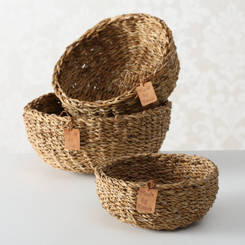 Highland Dunes Corley Handmade Rattan Decorative Bowl Set of 3 Wayfair